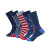 Men's Plus Size Striped Cotton Business Socks - Medium Tube Stockings