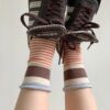 Striped Women’s Cotton Socks - Spring Summer College Style, Thin & Colorful - Image 12