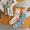 Women's Long Tulip Socks - Autumn Winter Mori Style, Versatile Flower Series - Image 10