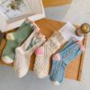 Women's Long Tulip Socks - Autumn Winter Mori Style, Versatile Flower Series - Image 2