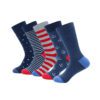 Men's Plus Size Striped Cotton Business Socks - Medium Tube Stockings - Image 5