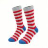 Men's Plus Size Striped Cotton Business Socks - Medium Tube Stockings - Image 10