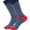Men's Plus Size Striped Cotton Business Socks - Medium Tube Stockings - Image 8