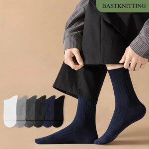Men's Pure Cotton Business Socks - Odor-Resistant, Thin Mid-Calf Summer Socks